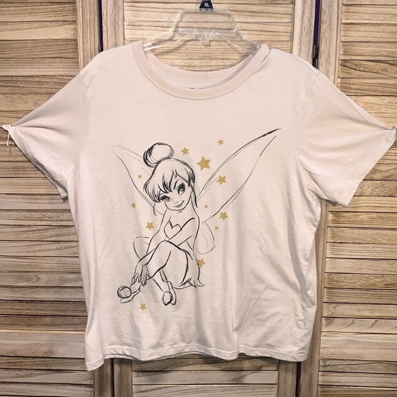 Disney Tops - Disney Tinkerbell Plus Size Tshirt XXL Tan Black